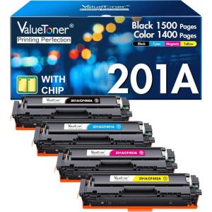 imageValuetoner 201X Toner Compatible for HP 201X Toner Cartridges 4 Pack High Yield CF400X CF401X CF402X CF403X for Color Laserjet Pro MFP M277dw M252dw M277c6 M277n M252n M277 Black Cyan Yellow Magentafor hp 201a blackcyanmagentayellow