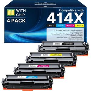 imageValuetoner 201X Toner Compatible for HP 201X Toner Cartridges 4 Pack High Yield CF400X CF401X CF402X CF403X for Color Laserjet Pro MFP M277dw M252dw M277c6 M277n M252n M277 Black Cyan Yellow Magenta414x black  cyan  yellow  magenta