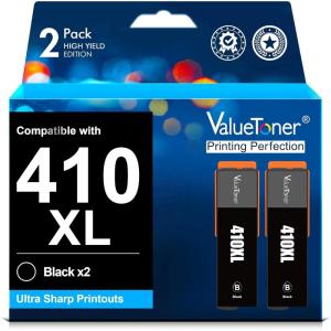 imageValuetoner 410XL Ink Remanufactured for Epson 410 Ink Cartridges for Epson 410XL Black High Yield to use with Expression XP7100 Expression XP830 XP640 XP530 XP630 XP635 Printer 2Black