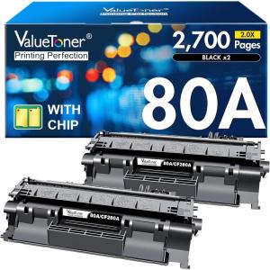 imageValuetoner Compatible 80A Toner Cartridge Replacement for HP 80A Toner Cartridge Black CF280A 80X CF280X for HP Laserjet Pro M400 401a 401d 401n 401dn M401dw 425dn 425dw Series Printer 2 Pack