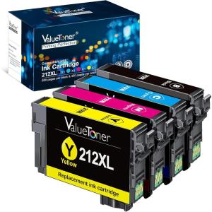 imageValuetoner Remanufactured 702XL T702 702 XL T702XL Replacement for Epson 702 Ink cartridges for Epson Workforce Pro WF3733 WF3720 WF3730 Printer Large Black Cyan Magenta Yellow 4 Pack212XL