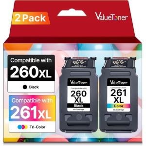 imageValuetoner Remanufactured Ink Cartridges Replacement for HP 65 Black Ink Cartridge 65XL 65 XL High Yield Work for Envy 5055 5052 5058 DeskJet 3755 2655 3720 3722 3723 3752 3758 2652 2624 2 Black260261XL Black TriColor