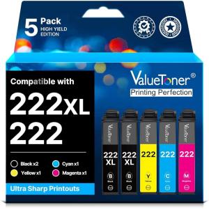 imageValuetoner Remanufactured Ink Cartridges Replacement for HP 65 Black Ink Cartridge 65XL 65 XL High Yield Work for Envy 5055 5052 5058 DeskJet 3755 2655 3720 3722 3723 3752 3758 2652 2624 2 Blackfor epson 222 ink cartridges xl black and color