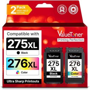 imageValuetoner Remanufactured Ink Cartridges Replacement for HP 65 Black Ink Cartridge 65XL 65 XL High Yield Work for Envy 5055 5052 5058 DeskJet 3755 2655 3720 3722 3723 3752 3758 2652 2624 2 Black275XL 276XL