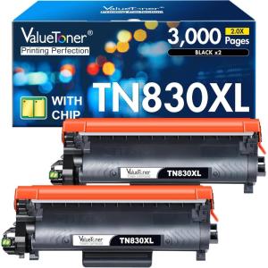 imageValuetoner TN221 TN221BK Compatible Toner Cartridge for Brother TN221 Toner Cartridges TN 221 TN221 Work for Brother HL3170CDW MFC9130CW HL3140CW MFC9330CDW MFC9340CDW Black2 Pack2 Black for Brother TN830XL