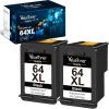 imageRemanufactured 64XL Black Ink Cartridge Replacement for HP 64XL 64 XL Used in Envy Photo 7858 7855 7155 6255 6252 7120 6232 7158 7164 Envy 7255e 7955e Tango X Printer 2 Black64XL black