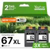 imageValuetoner Remanufactured Ink Cartridges Replacement for HP 67XL Black Ink Cartridge 67 XL for DeskJet 2855e 2827e 1255 2755 2755e 4155e Envy 6055 6055e 6052 6058 6075 6455 6455e 6452 6458 2Blackhp67xl black