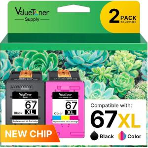 imageRemanufactured 64XL Black Ink Cartridge Replacement for HP 64XL 64 XL Used in Envy Photo 7858 7855 7155 6255 6252 7120 6232 7158 7164 Envy 7255e 7955e Tango X Printer 2 Black67xl ink