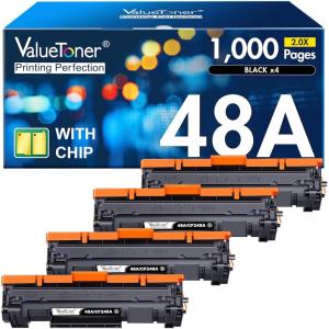 imageValuetoner 48A Toner Cartridge HP Replacement for HP 48A Toner Cartridge Black CF248A 248A High Yield Work for Pro M15w M16a M15a M16w MFP M31w M30w M29w Laser PrinterBlack 4 Pack