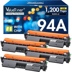 imageValuetoner Compatible Toner Cartridge Replacement for HP 94A Toner Cartridge Black CF294A to use with Laserjet Pro MFP M148dw M148fdw M118dw M149fdw Laserjet M148 M118 M149Black 4 Pack4 black