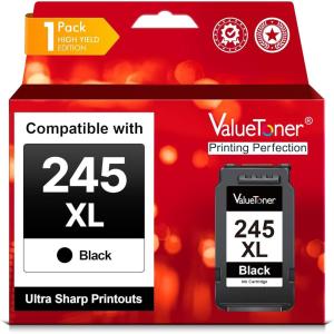 imageValuetoner 245XL Replacement for Canon 245XL Black Ink 245 XL PG245XL 243 for Pixma TR4520 TR4527 MX492 MX490 MG2520 MG2522 MG2525 MG2920 MG2922 MG3022 MG3029 TS202 TS302 TS3320 Printer 1 Black