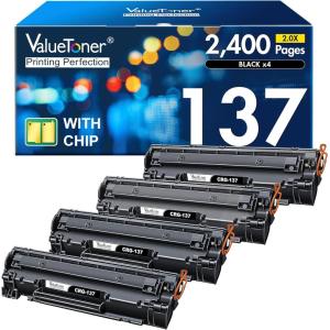 imageValuetoner Compatible Toner Cartridge Replacement for Canon 137 Black Toner Cartridge 9435B001AA for ImageClass D570 MF242dw MF244W MF247dw MF249dw MF236n MF232w LBP151dw MF227dw MF210 Black 4Pack