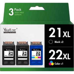 imageValuetoner Remanufactured Ink Cartridge Replacement for HP 98 C9364WN ampamp 95 C8766WN for Officejet 150 100 6310 PhotoSmart 8050 C4180 C4150 Deskjet 460 5940 Printer 2 Black 1 TriColor 3 Pack21XL 22XL